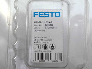 Festo 8091578 On/Off Valve MS6-EE-1/2-V24-B