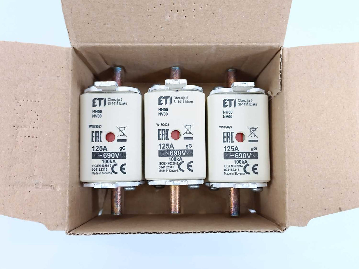 ETI 004182315 NH00 NV00 Fuse Link 125A/690V Batch 3pcs.