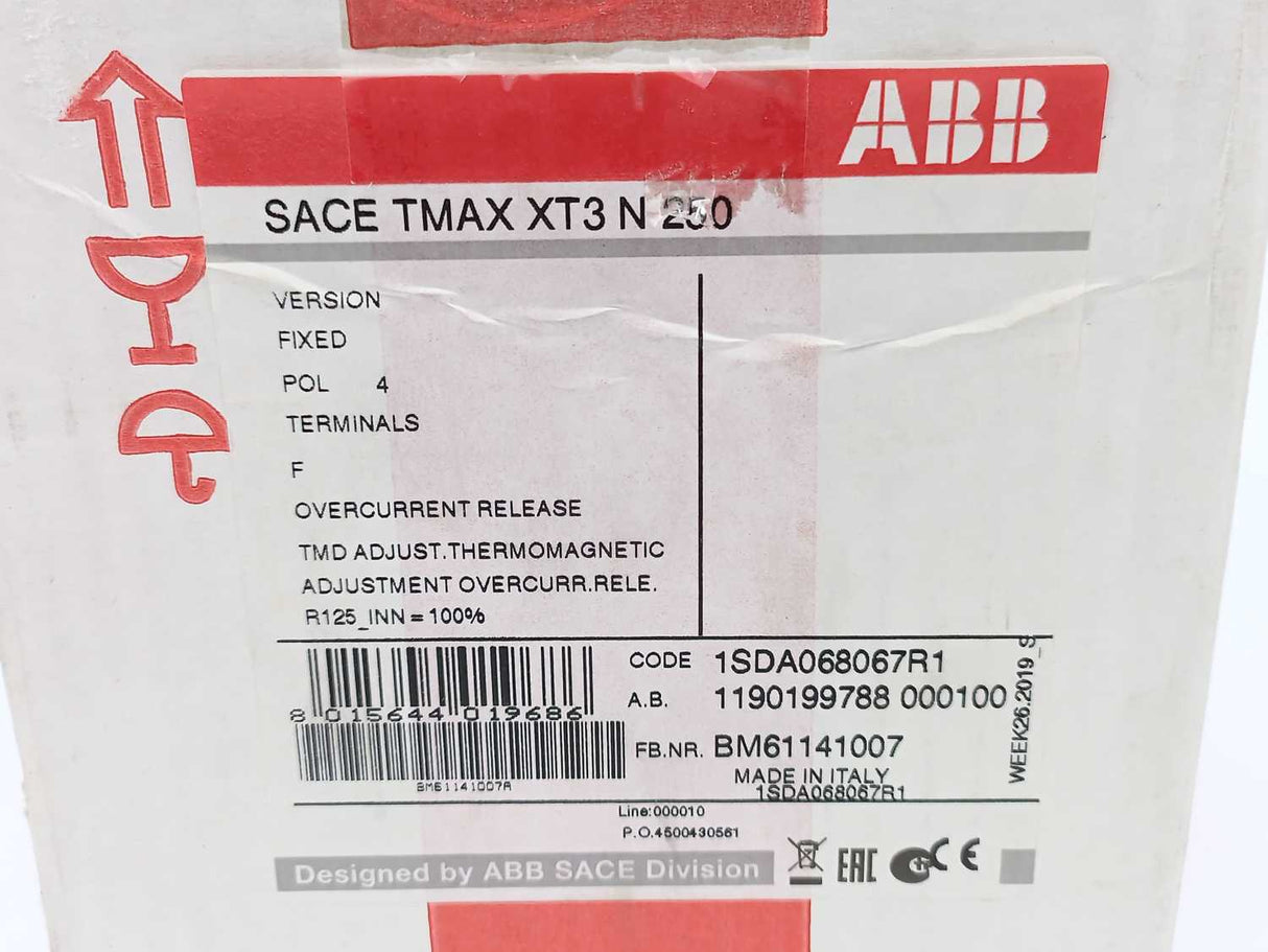 ABB 1SDA068069R1 SACE Tmax XT3N 250