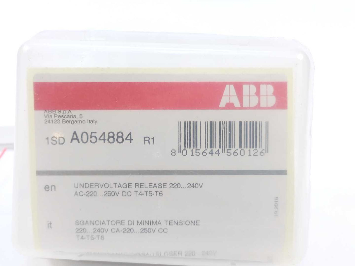 ABB 1SDA054884R1 Undervoltage release UVR T4-T5-T6 220-240 Vac - 220-250 Vdc