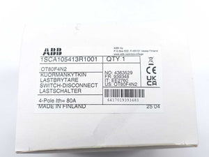 ABB 1SCA105413R1001 OT80F4N2 Switch Disconnector 600VAC 80A