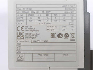 ABB 1SDA066807R1 XT1B 160 TMD 100-1000 3p F F