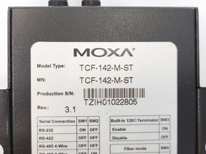 Moxa TCF-142-M-ST Transio RS-232/422/485 Serial to Fiber Converter