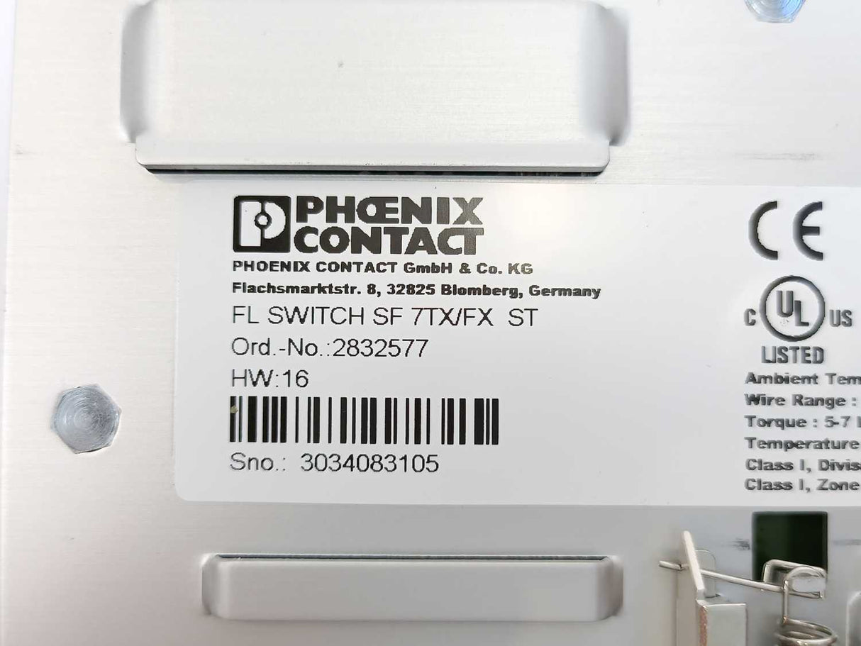 Phoenix Contact 2832577 FL SWITCH SF 7TX/FX ST - Industrial Ethernet Switch