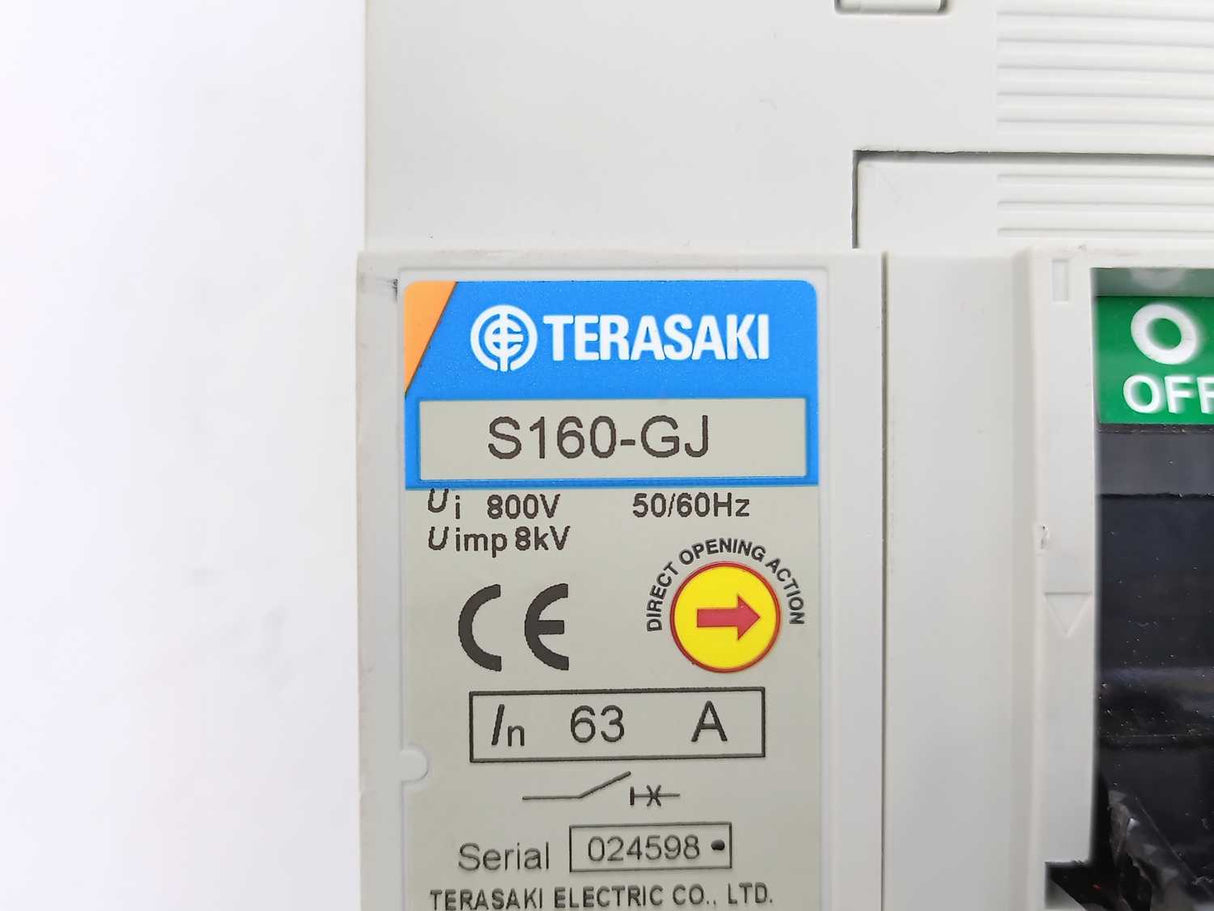 TERASAKI S160-GJ TemBreak2 Moulded Case Circuit Breaker 50/60Hz
