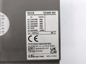 LS Electric TD 100N 80A FMU Moulded Case Circuit Breaker