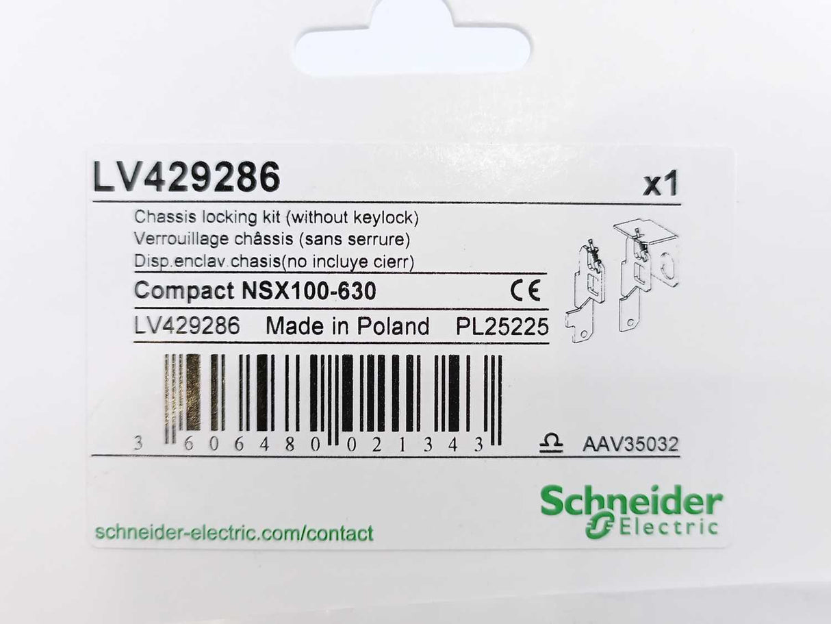 Schneider Electric LV429286 Chassis Locking Kit For NSX100-630 DO