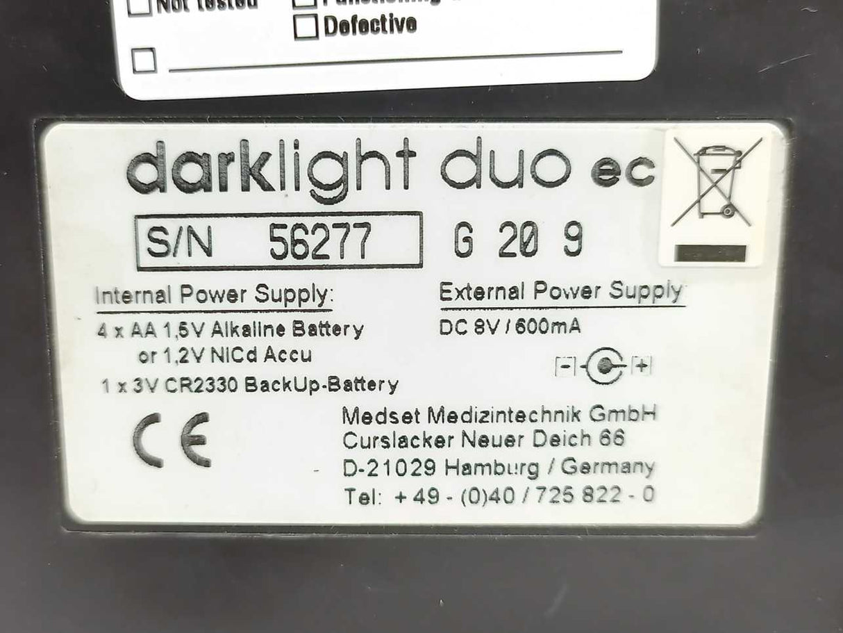 Medset Medizintechnik G 20 9  Darklight Duo Sensitometer and Densitometer