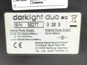 Medset Medizintechnik G 20 9  Darklight Duo Sensitometer and Densitometer