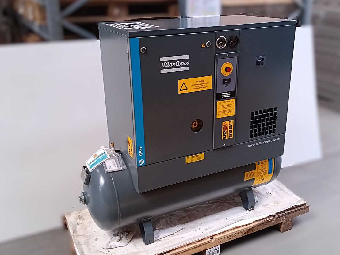 Atlas Copco G5FF 10 TM Air Compressor w/ 9095319580 Air Reciever 2022, 0 Hours