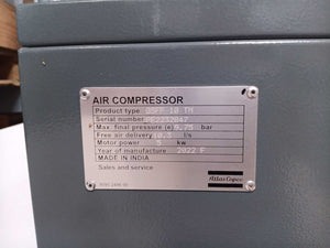 Atlas Copco G5FF 10 TM Air Compressor w/ 9095319580 Air Reciever 2022, 0 Hours
