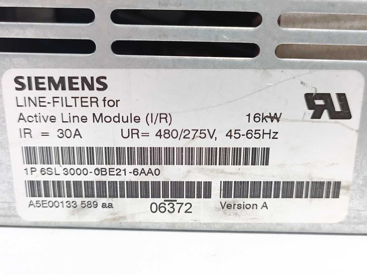 Siemens 6SL3000-0BE21-6AA0 Line Filter for Active Line Module I/R 16kW