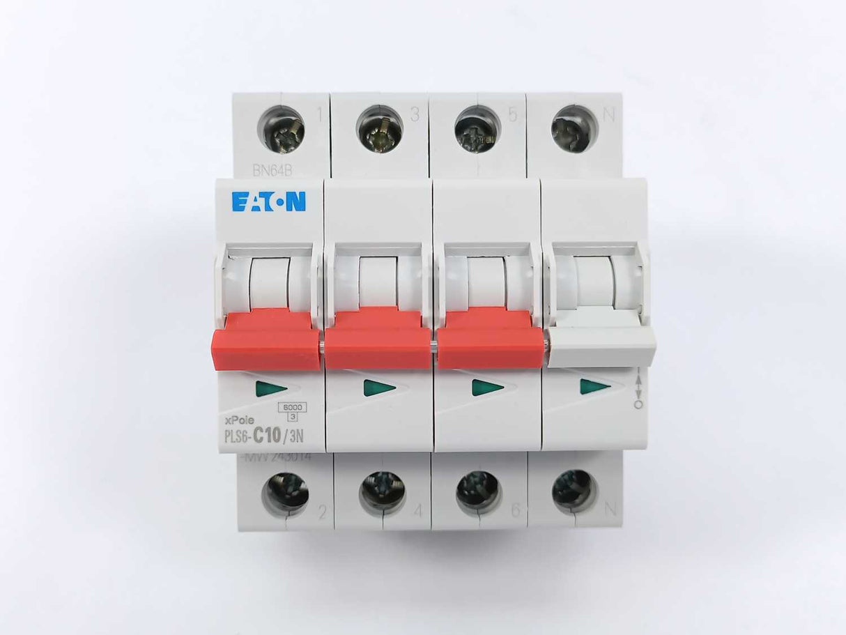 Eaton 243014 Miniature Circuit Breaker PLS6-C10/3N-MW, 7pcs.
