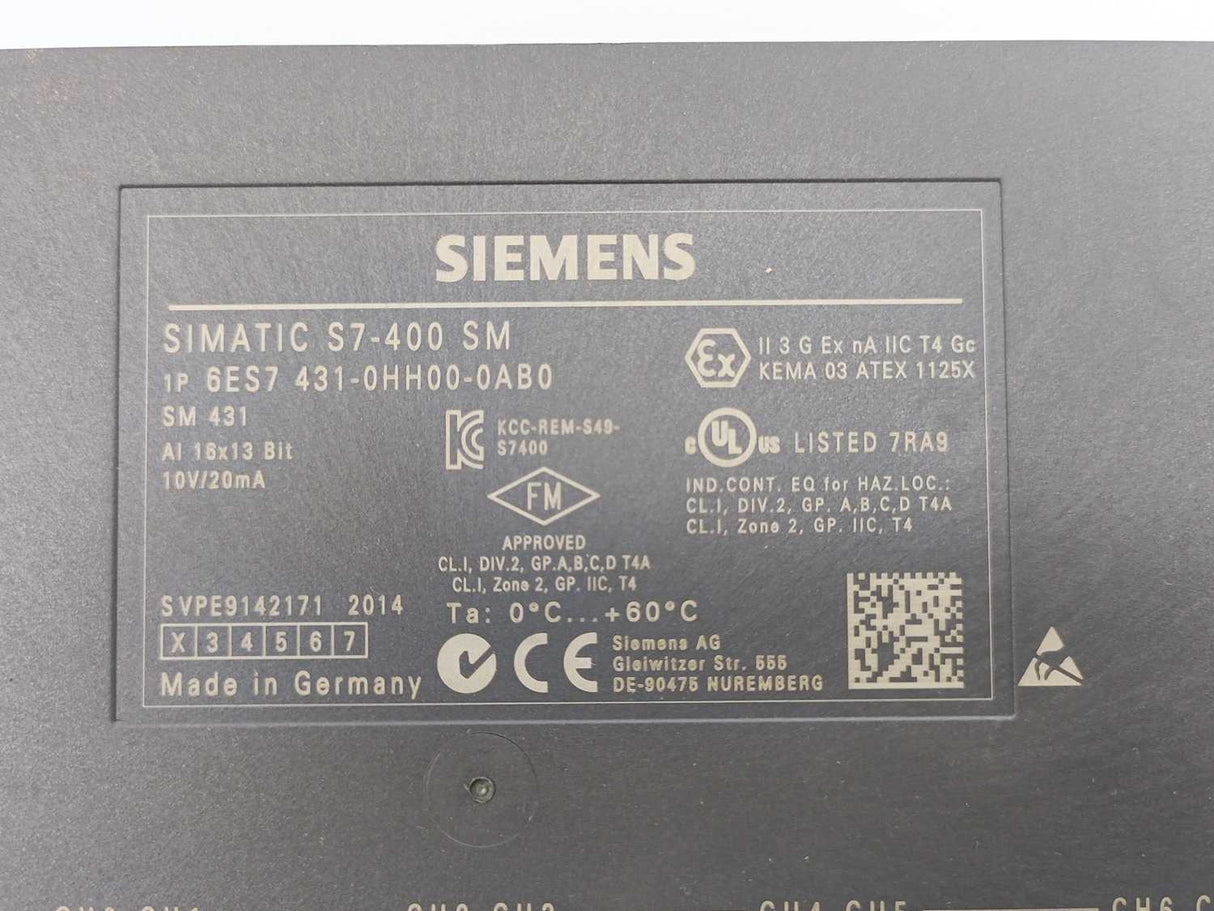 Siemens 6ES7431-0HH00-0AB0 Analog Input SM 431 E.01
