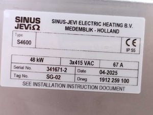 Sinus Jevi S-4600 SG-02 Immersion Water Heater Drwg 1912 259 100