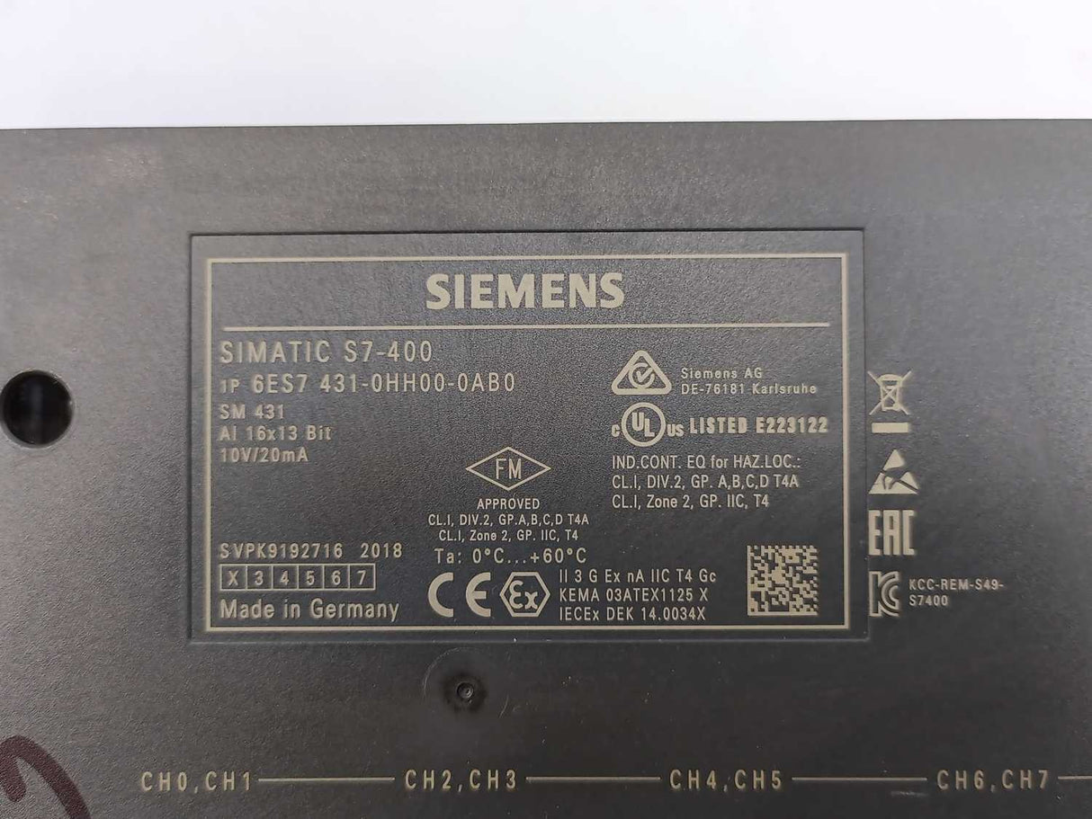 Siemens 6ES7431-0HH00-0AB0 Analog input SM 431 E.01