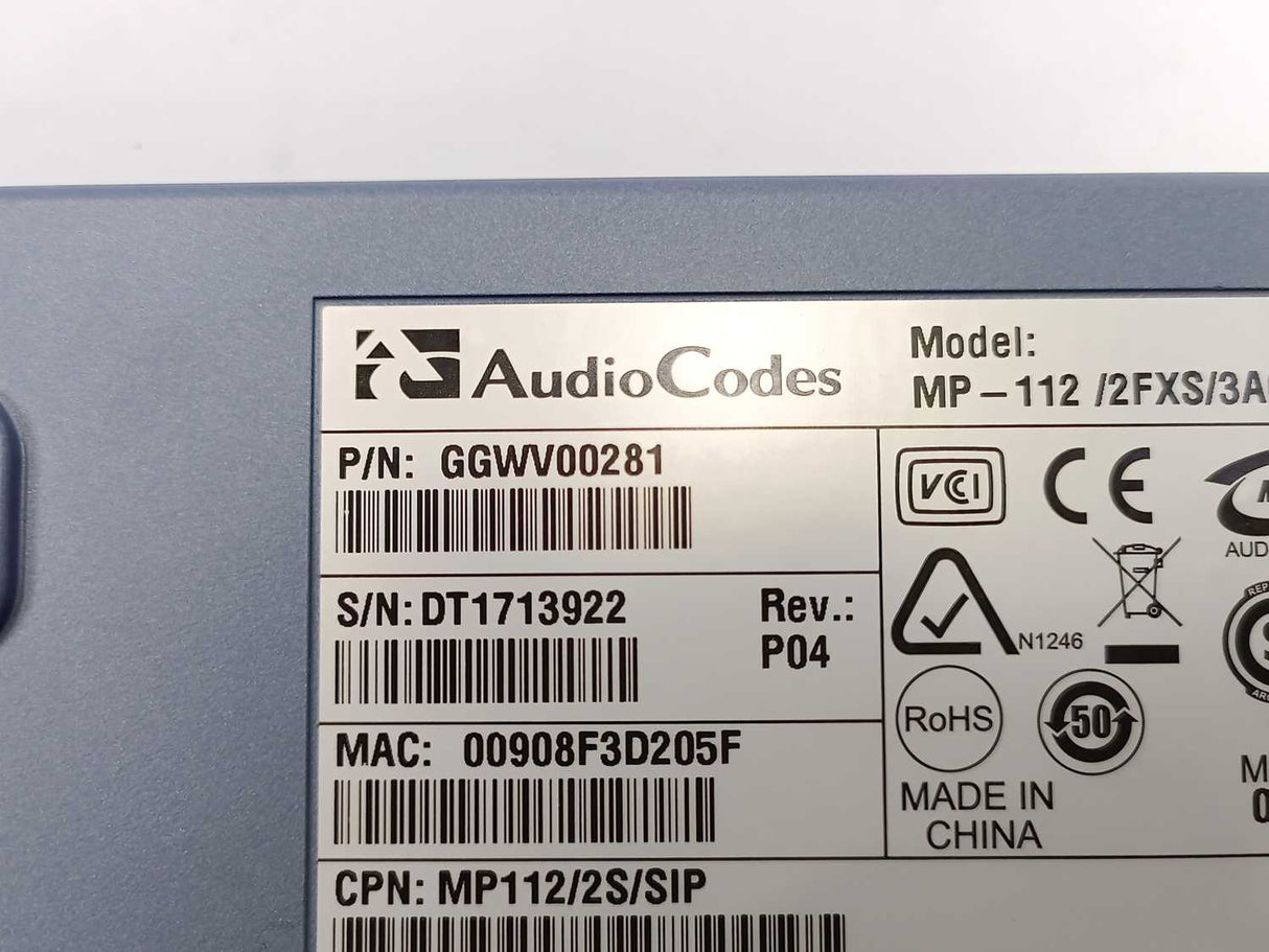 Audio Codes  GGWV00281 VoIP-gateway MP-112/2FXS/3AC