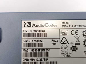 Audio Codes  GGWV00281 VoIP-gateway MP-112/2FXS/3AC
