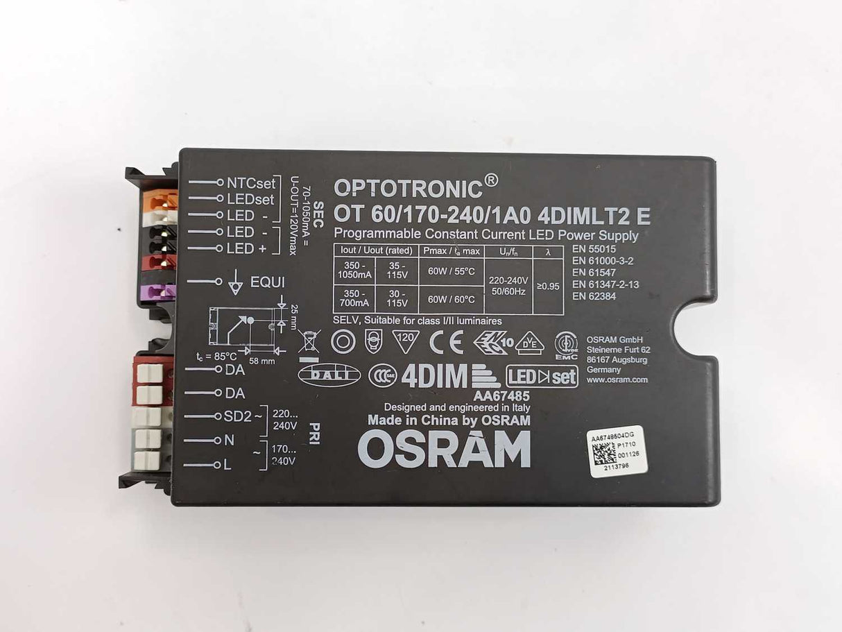 Osram OT 60/170-240/1A0 4DIMLT2 E OPTOTRONIC Programmable Constant Current PSU