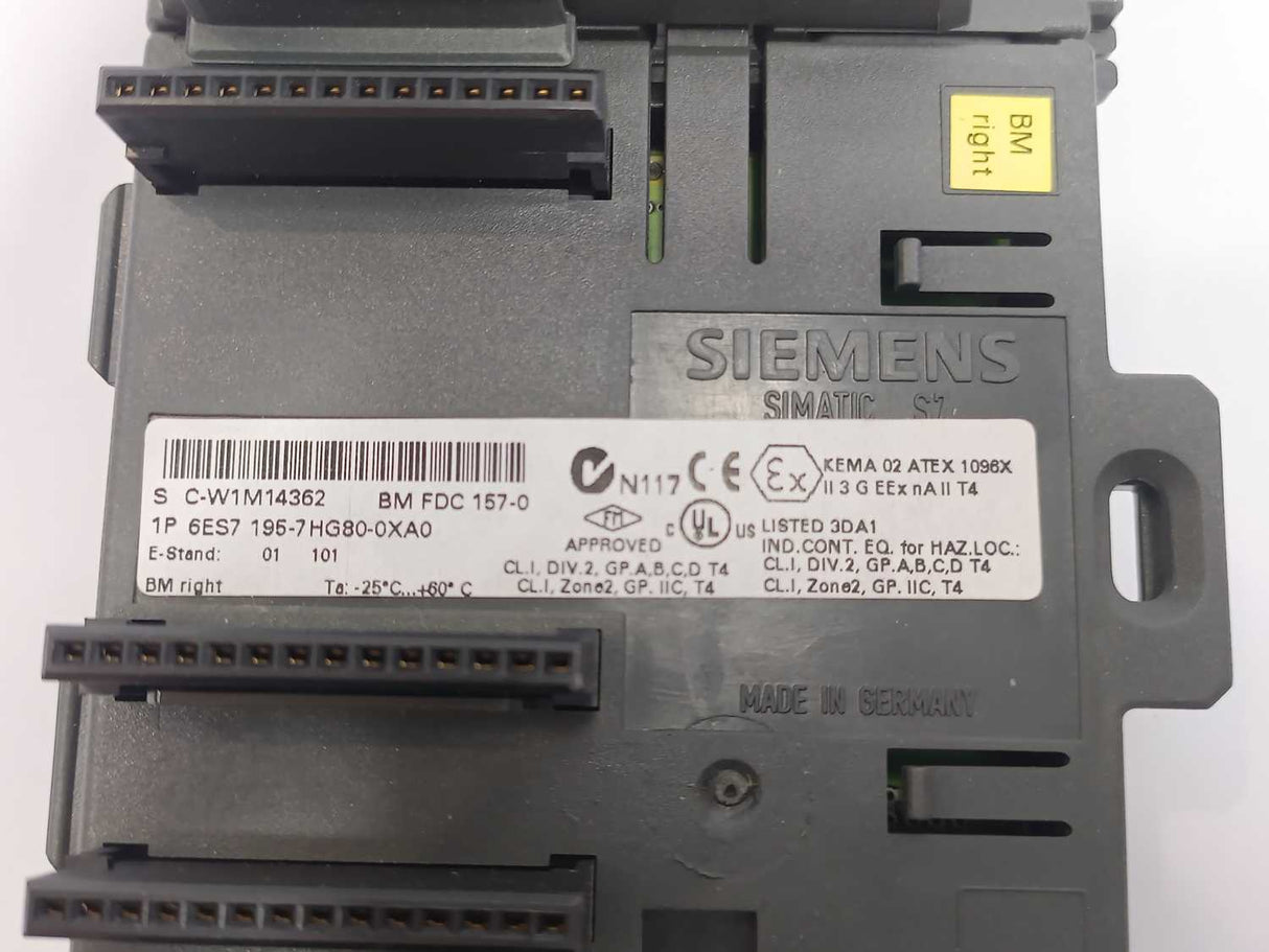 Siemens 6ES7195-7HG80-0XA0 Bus Module Pair - Left and Right