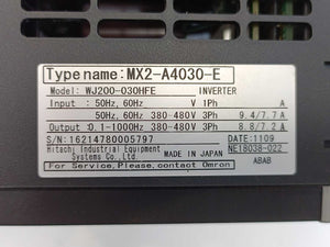OMRON WJ200-030HFE MX2-A4030-E AC Drive