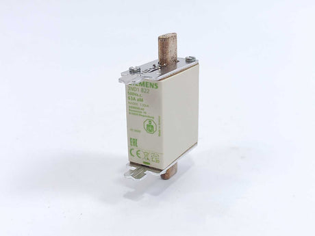 Siemens 3ND1822 LV HRC Fuse NH000 63A aM 500Vac Batch 3 Pcs.