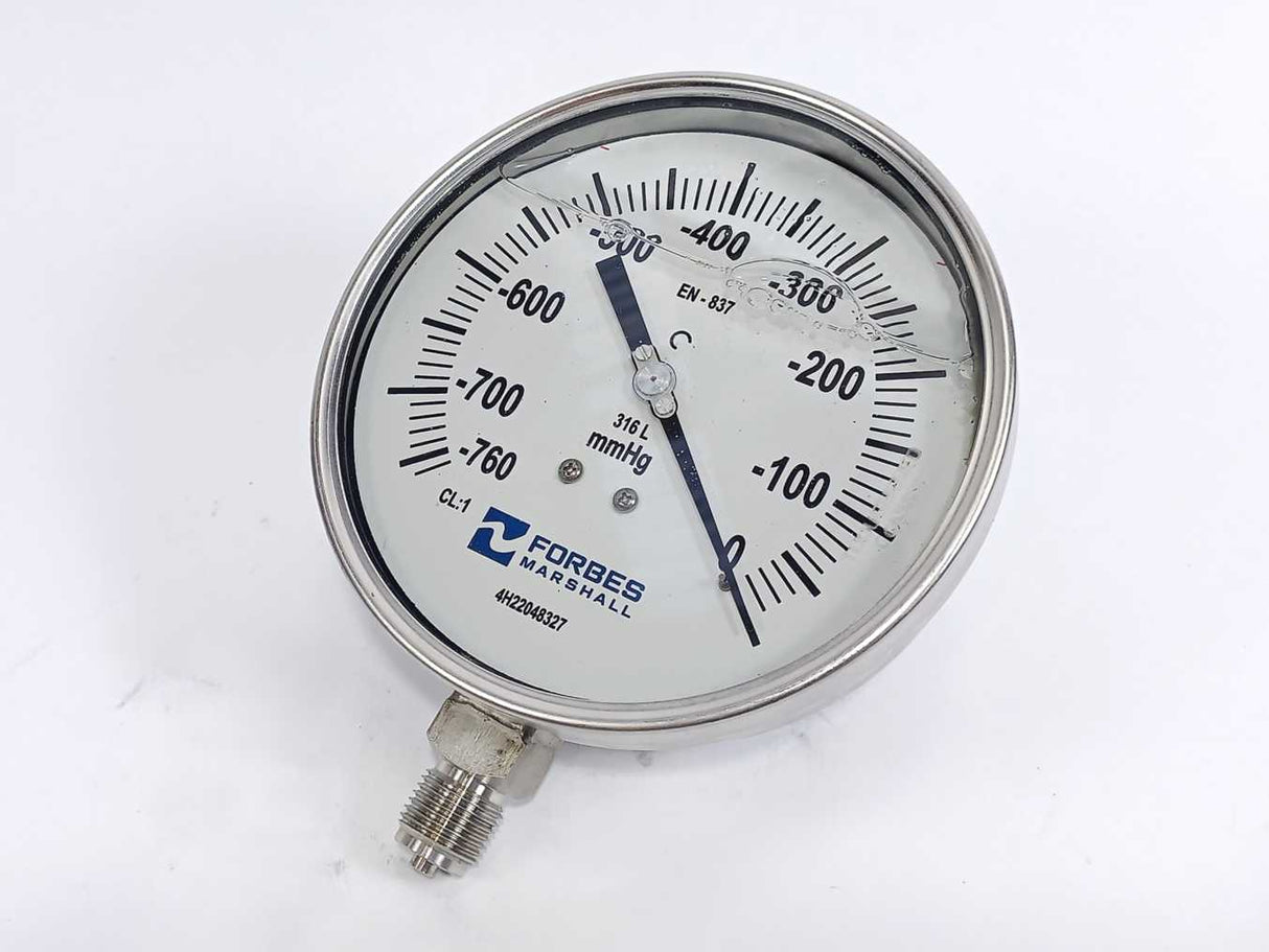 Forbes Marshall Pressure Gauge -760...0 EN-837 316L mmHg CL:1