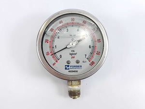 Forbes Marshall Pressure Gauge 0...100 psi  0...7 kg/cm2  EN-837 316L CL:1
