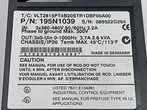 Danfoss VLT2815PT4B20STR1DBF00A00 195N1039 VLT 2800 Frequency Inverter 2,6kVA