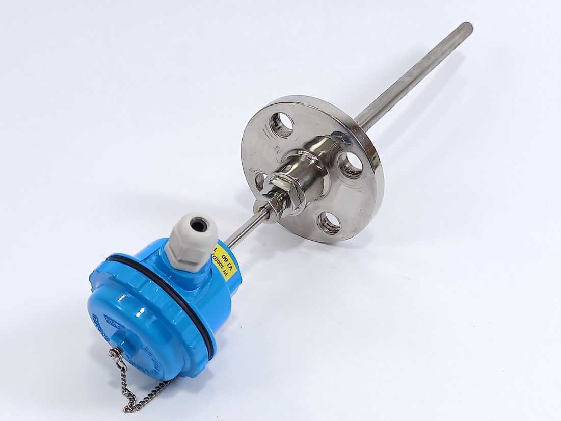 PT100 (D)  RTD Sensor Head Type w/ Protection Tube with Falange