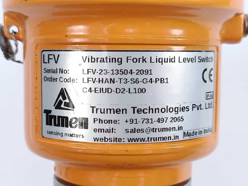 Trumen LFV-HAN-T3-S6-G4-PB1 Vibration Fork Liquid Level Switch 320mm
