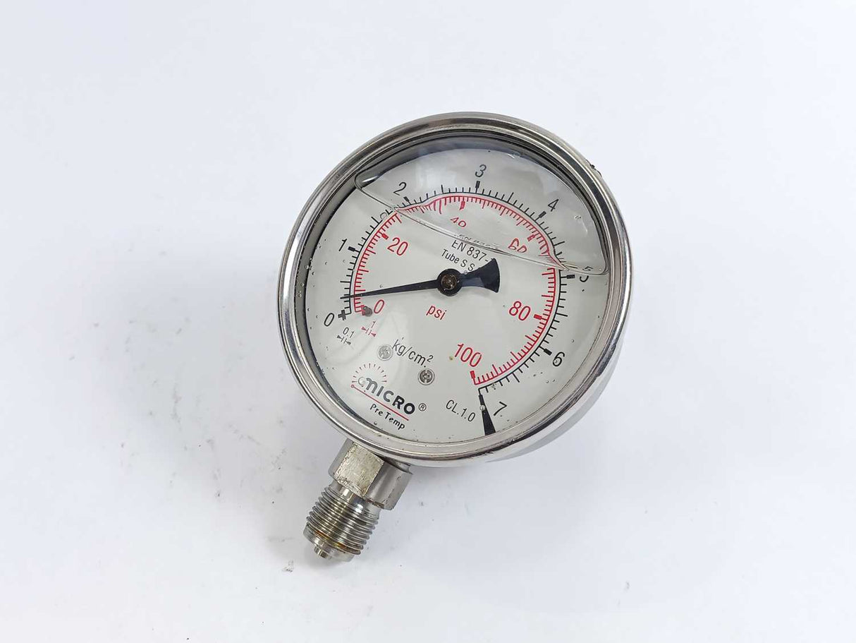 micro Pre Temp 0...100 psi 0...7kg/cm2 Pressure Gauge