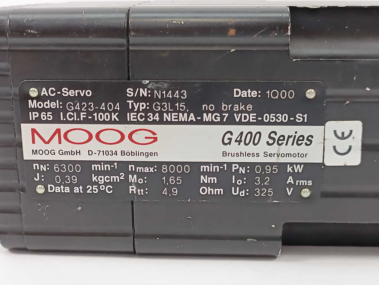 Moog G3L15 G423-404 AC Servomotor