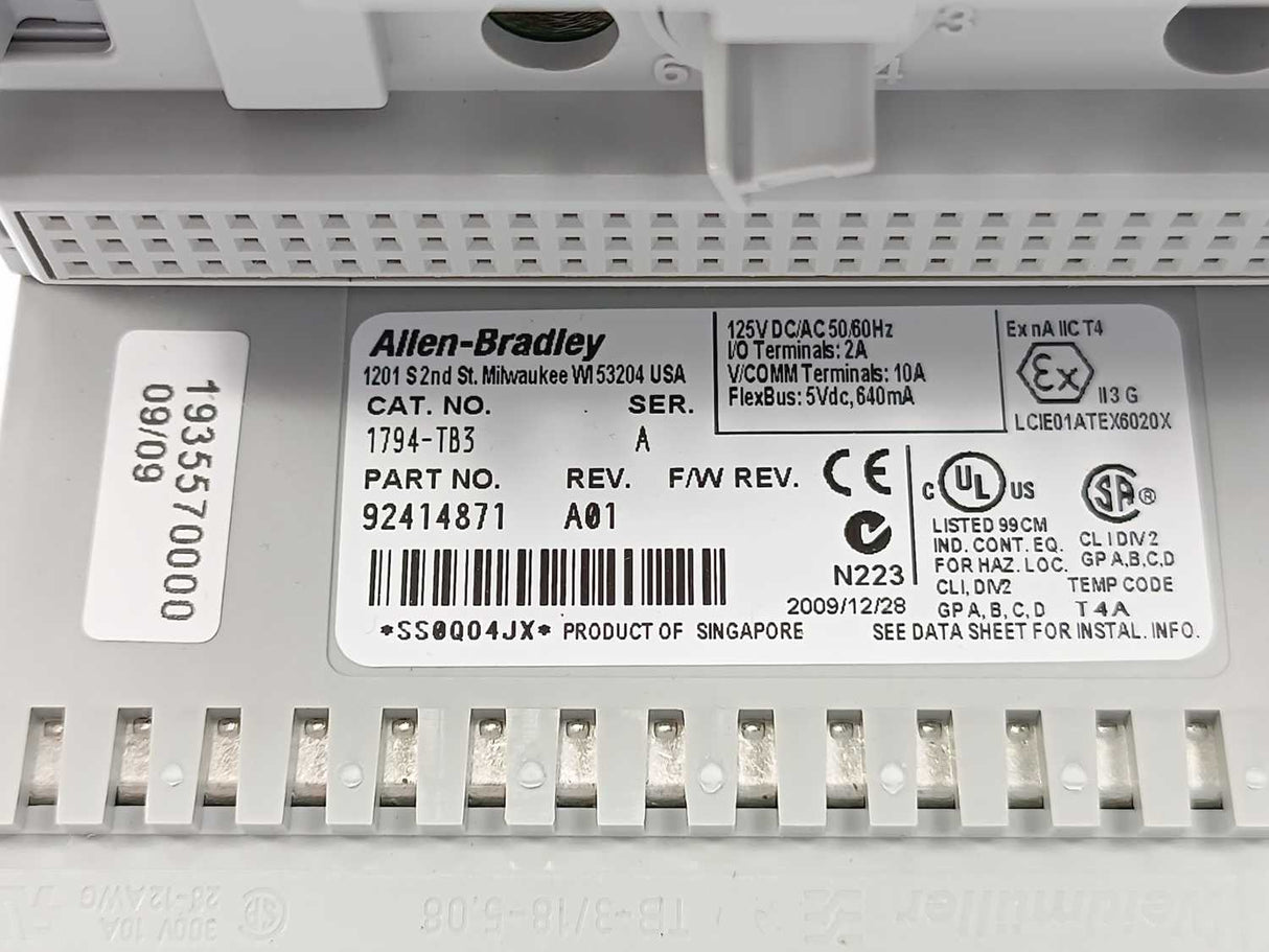 AB 1794-IB16 Ser. A Input Module w/ 1794-TB3 Ser. A Base