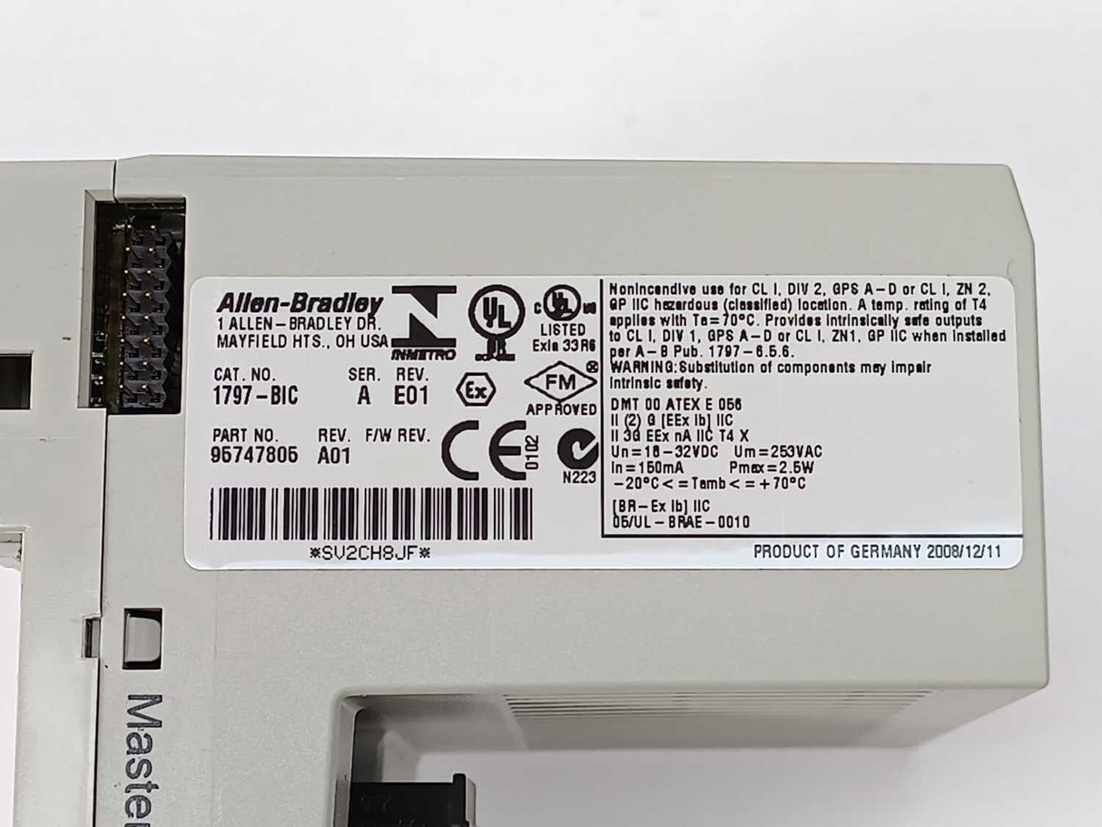 AB 1797-BIC FLEX Ex Ser. A, Rev. E01, Bus Isolator Module
