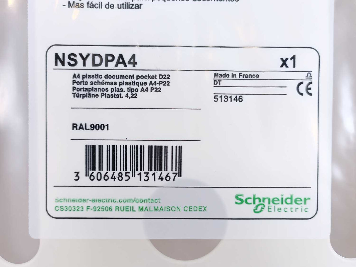 Schneider Electric NSYDPA4 A4 Plastic Document Pocket D22