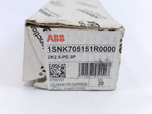 ABB 1SNK705151R0000 ZK2.5-PE-3P PI-Spring Terminal Block Batch 20 Pcs.