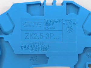 TE Connectivity 1SNK705021R0000 ZK2.5-3P-BL PI-Spring Terminal Block 50 Pcs.