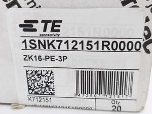 TE Connectivity 1SNK712151R0000 ZK16-PE-3P PI-Spring Terminal Block