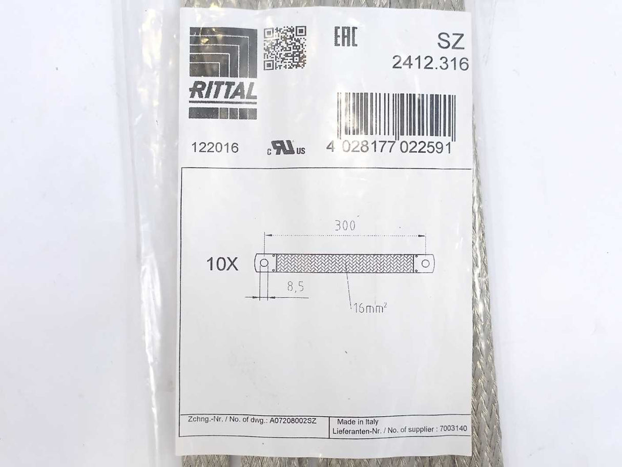 Rittal SZ 2412.316 Earthing Braid Batch 10 Pcs.