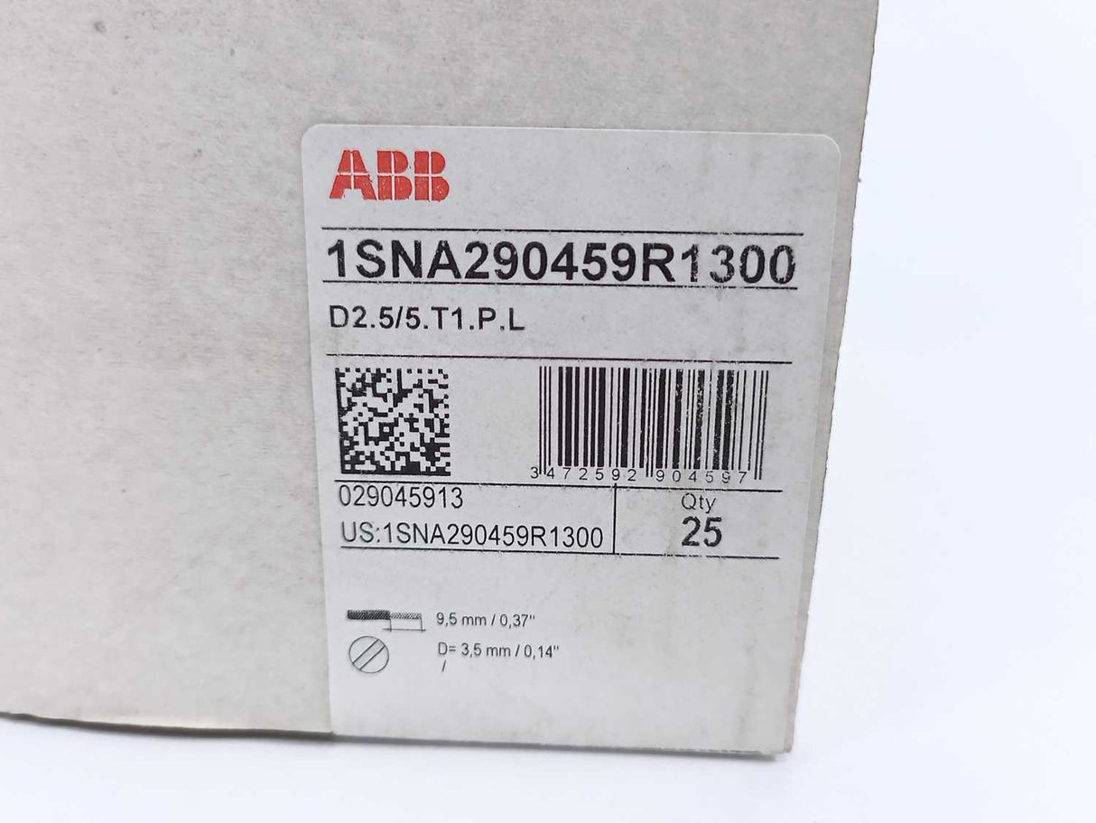 ABB 1SNA290459R1300 D2.5/5.T1.P.L Spring Terminal Blocks Batch 25 Pcs.