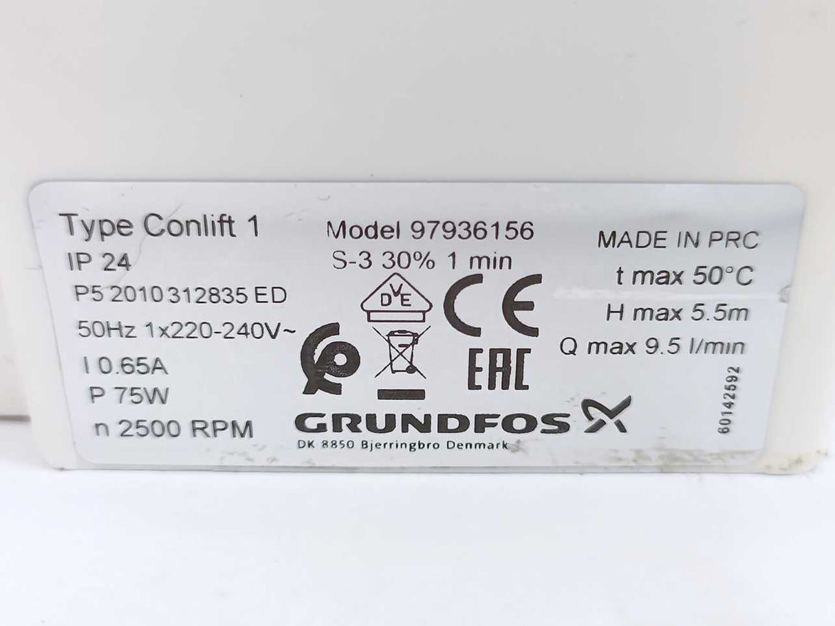 GRUNDFOS 97936156 CONLIFT1 Condensate Removal Pump