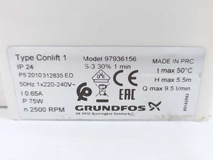 GRUNDFOS 97936156 CONLIFT1 Condensate Removal Pump