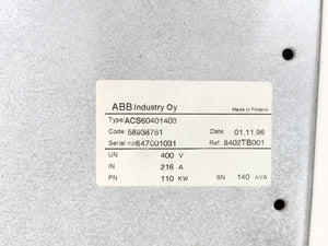 ABB ACS60401403 ACS 600 Variable Frequency Drive
