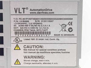 Danfoss FC-301P1K5T4E20H1XGXXXXSXXXXAXBXCXXXXDX 131B0955 Freq. Converter 1,5kW
