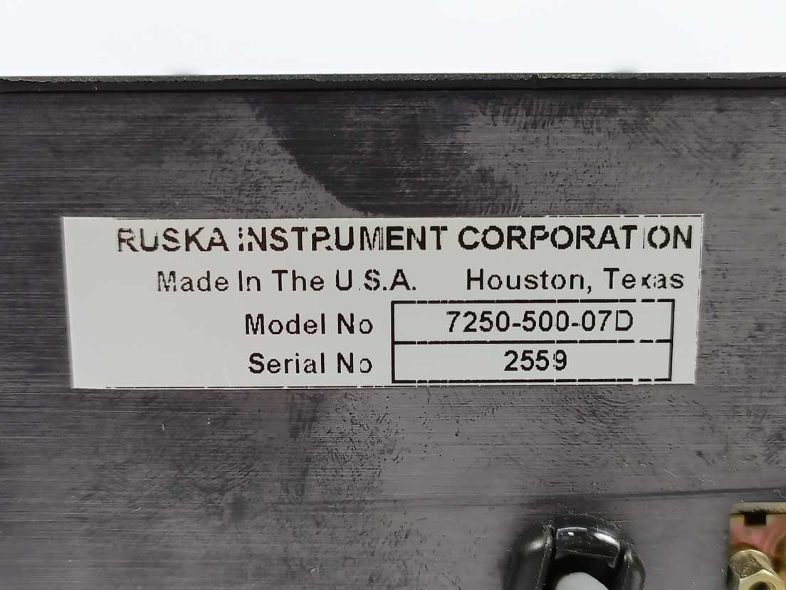 Ruska Instrument 7250-500-07D Pressure Controller/Calibrator