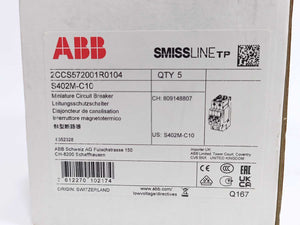 ABB 2CCS572001R0104 Miniature Circuit Breaker Batch 5 Pcs.