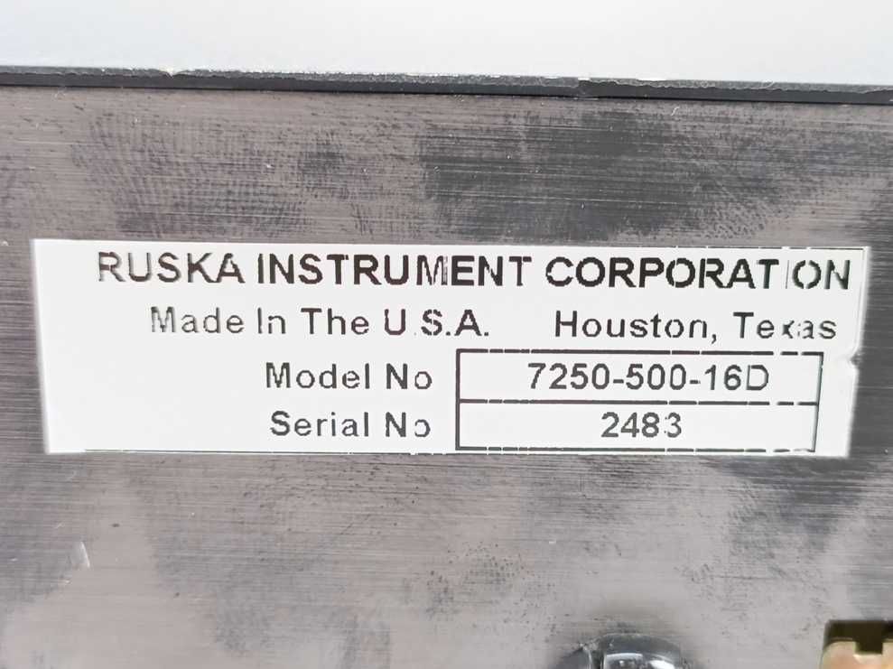 Ruska Instrument 7250-500-16D Pressure Controller/Calibrator