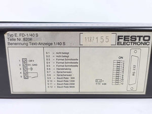 Festo 8206 Designation Text Display, FD-1/40 S