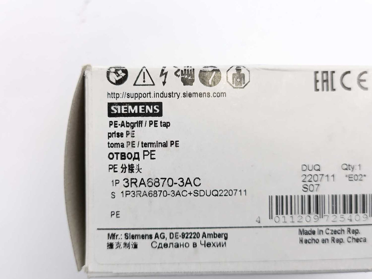 Siemens 3RA6870-3AC Pe-tap. Batch 4 pcs.